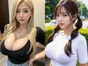 タイトな服装の巨乳美女(色気の垂れ流し) [d_363873]