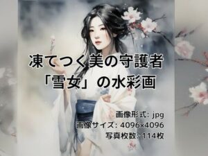 凍てつく美の守護者 「雪女」の水彩画(美伝プロジェクト) [d_365429]