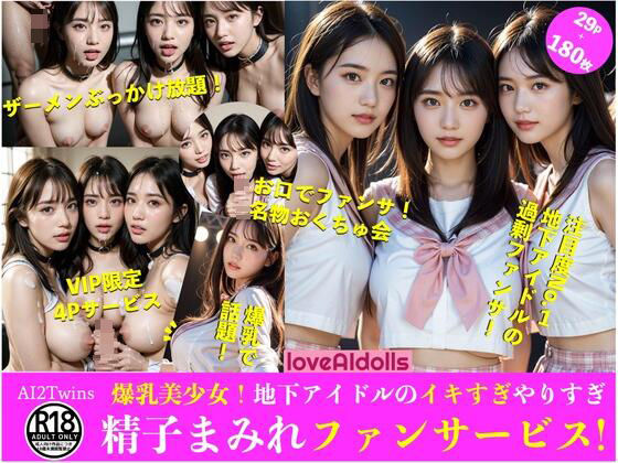 ［ストーリー＋大量画像］爆乳美少女！地下アイドルのイキすぎやりすぎ精子まみれファンサービス！(顔面最強美双子（AI2Twins）) [d_366301]