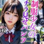 制服少◯のチラ見せパンツ(ミルクキング) [d_370516]