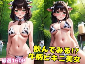 飲んでみる！？牛柄ビキニ美女(おっぱい家族) [d_374718]