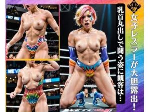 女子レスラーが大胆露出！〜乳首丸出しで闘う姿に観客は…(真夜中の戦士) [d_380194]