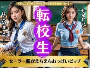 転校生〜セーラー服がえちえちおっぱいビッチ！ビッチが生徒と先生を食いまくる〜(妄想彼女専門ちゃんねる) [d_381537]