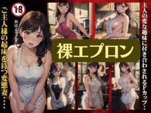 裸エプロン！主人の変な趣味に付き合わされるFカップ！御主人様の起床を待つ変態妻・・(天頂絶頂スタイル) [d_382356]