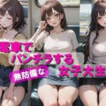 電車で無防備にパンチラする女子大生(AI am アニメAI画像生成見習い) [d_386467]