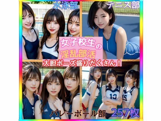 女子校生の淫乱部活【水泳部/テニス部/バレーボール部】(AIstudio) [d_387848]