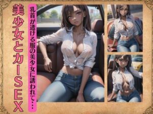 美少女とカーSEX〜乳首が透ける服の美少女に誘われて・・・(まじょりてぃSEX) [d_389357]
