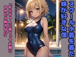 スクール水着を着た妹が好きな僕 「お兄ちゃんに着てってお願いされたらことわれない」(nes_aiart) [d_389652]