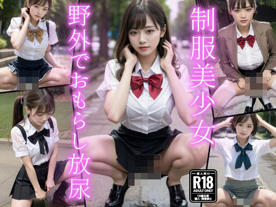 制服美少女 放課後野外でおもらし放尿(AI美女はむはむクラブ) [d_389748]