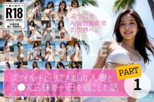 プライベートビーチできれいな人妻とS●X三昧の一日を過ごした話【PART1】(AI妄想撮影会) [d_389951]