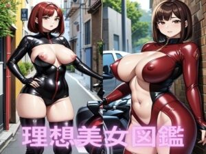 ぴちぴちライダースーツ美女【理想美女イラスト図鑑】(おっぱいおしり研究所) [d_398181]