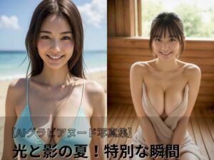 光と影の夏！特別な瞬間【AIグラビアヌード写真集】(AI Glamour Studio) [d_398989]