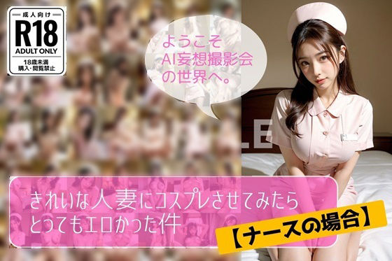 きれいな人妻にコスプレさせたらとってもエロかった件【ナースの場合】(AI妄想撮影会) [d_399881]