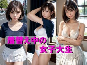 着替え中の女子大生(AIpril Fool リアル系) [d_403762]