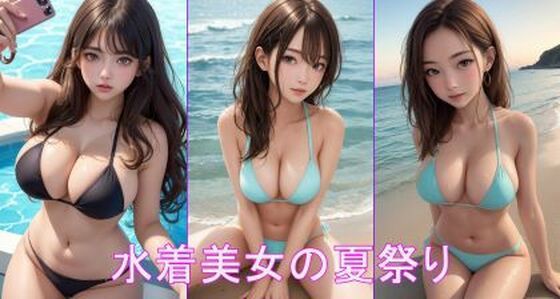 水着美女の夏祭り(AIラボ) [d_404184]