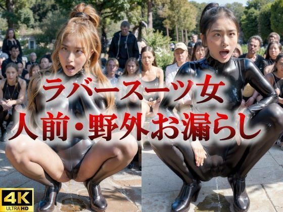 ラバースーツ女【人前・野外お漏らし】(まじんぶう) [d_404897]