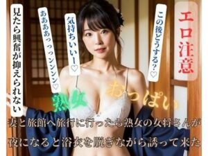 妻と旅館へ旅行に行ったら熟女の女将さんが夜になると浴衣を脱ぎながら誘って来た(推) [d_405144]