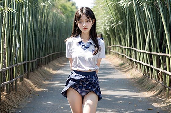 【大容量・高画質】制服スカートめくり美少女(Fetishism AI) [d_407625]