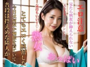 普段は控えめな隣人が今日は何故か和服を着ていてとてもエロく興奮した(HAIHAI) [d_406669]