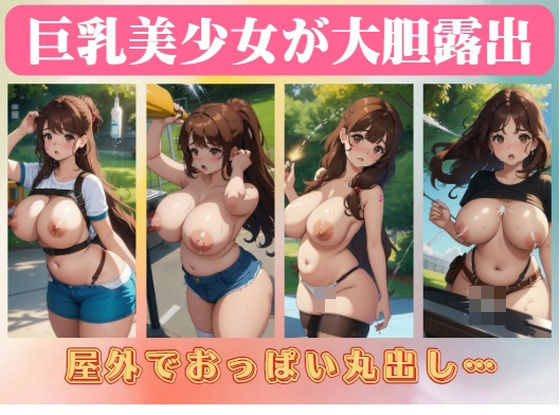 巨乳美少女が大胆露出〜屋外でおっぱい丸出し…(エロ見放題タイム) [d_408607]