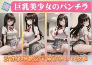 巨乳美少女のパンチラ〜放課後の教室で恥ずかしい姿に(美女ワンダーランド) [d_411310]