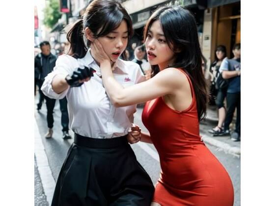 女の喧嘩 キャットファイト AI動画1(CFAIC) [d_413521]