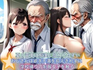 夏の電車は痴●に狙われやすい おじさんは欲求不満を抑えきれずに学校帰りの制服女子を触る 巨乳女子は清純派(パール真珠) [d_414566]