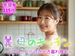 【着衣熟女】義母のキッチン〜エプロンからはみ出る暴れ陰毛〜(紐をギュッとね) [d_415520]