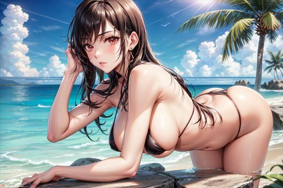 【黒と白のマイクロビキニ】ティファさんのイラスト集(ラブリーパンチ（パロディ）) [d_416214]