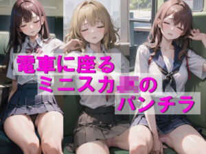 電車に座るミニスカJKのパンチラ(AI am アニメAI画像生成見習い) [d_416352]