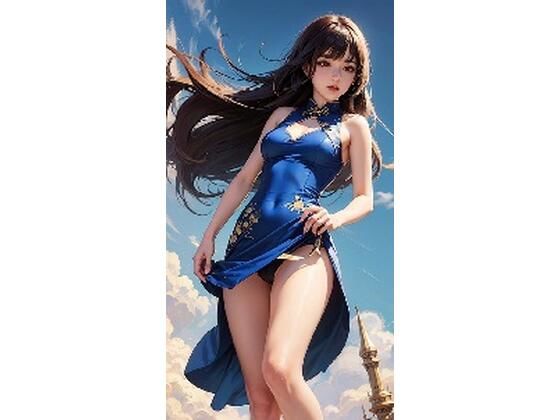 チャイナドレスでパンチラ美人(kakikomiai) [d_416431]