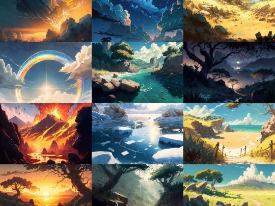 【美麗で幻想的な自然系背景】著作権フリーの高解像度画像（100枚）(Game Material Store) [d_266438]