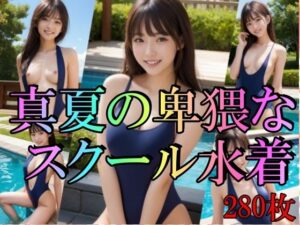真夏の卑猥なスクール水着(山と撫でシコシコ) [d_413853]