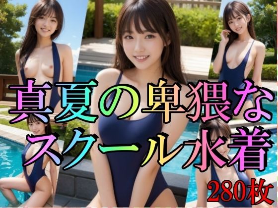 真夏の卑猥なスクール水着(山と撫でシコシコ) [d_413853]