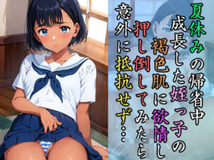 夏休みの帰省中、成長した姪っ子の褐色肌に欲情し、押し倒してみたら意外に抵抗せず…(ROCKMAN) [d_433666]