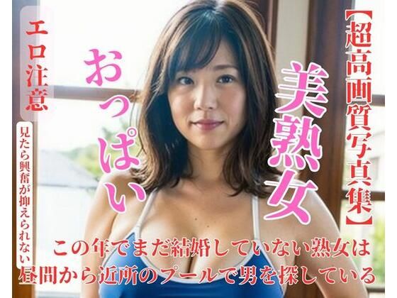 この年でまだ結婚していない熟女は昼間から近所のプールで男を探している(C) [d_440657]