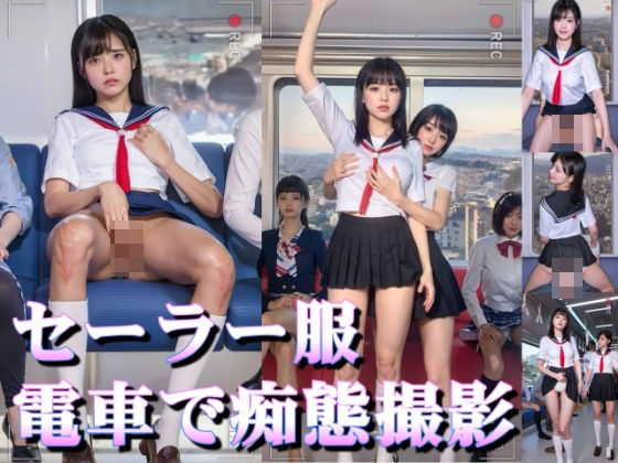 電車内で堂々とエロい行為をスマホ撮影するセーラー女子(NeKoLo Studio) [d_444535]