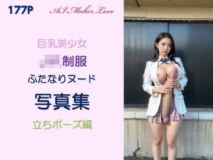 巨乳美少女 JK制服 ふたなりヌード写真集 立ちポーズ編(AI Maker.Love) [d_445090]