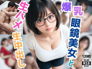 アプリで知り合った爆乳メガネ美女と生ハメ生中出し 128枚(りんりんあーと) [d_446791]