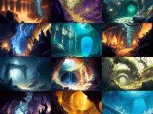 【美麗で幻想的なダンジョン背景】著作権フリーの高解像度画像（100枚）(Game Material Store) [d_266551]