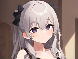 ネグリジェの女の子が催●にかかってスカートをたくし上げている画像(催●スキ) [d_376478]