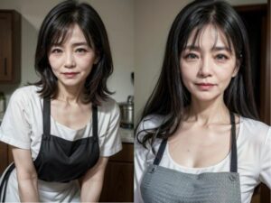 エプロン姿の熟女(色気の垂れ流し) [d_380415]