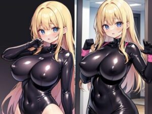 ラバースーツの金髪美女(色気の垂れ流し) [d_382587]