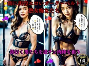 街に出没エロいガーターベルト熟女痴女たち街行く男たちを逆ナン肉棒を狙う(AI美女LABO.2) [d_408366]