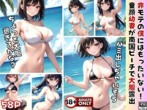 可愛すぎる童顔幼妻が南国ビーチで大胆露出！(ぱこぱこ記念日) [d_414825]