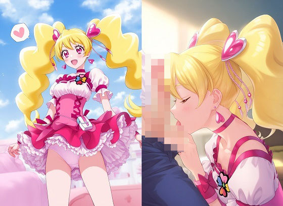 プリ◯ュア戦士・キュア桃ちゃんとらぶらぶえっち！(ぬぎかけぱんつ) [d_449348]