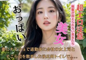 妻にナイショで退勤後に会社の女上司とそこら辺を散歩した後広州トイレで。。。。(B) [d_449949]