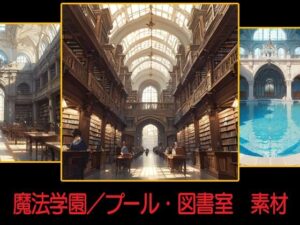 魔法学園/プール・図書室 素材(豊川内角) [d_453520]