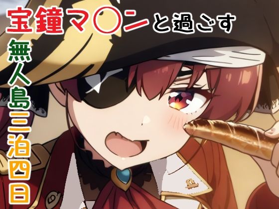 1コマ紙芝居漫画 宝鐘マ◯ンと過ごす無人島三泊四日(ぱーぷるでい) [d_454059]