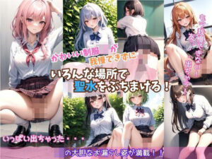 かわいい制服JKが我慢できずにいろんな場所で聖水をぶちまける！(妄想天国) [d_458275]